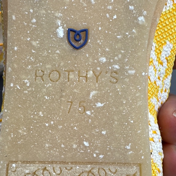 Rothy’s The Daisy Yellow & White Floral Square Toe Flats - Size 7.5 - Picture 9 of 12